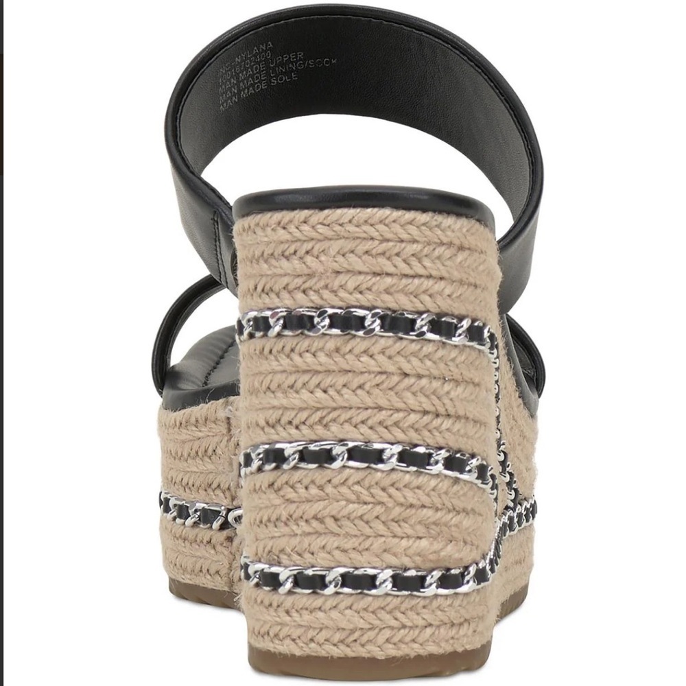 NIB INC NYANA Black Comfort Insole Wedge Espadrille Sandals - Size 8.5 - Picture 3 of 9